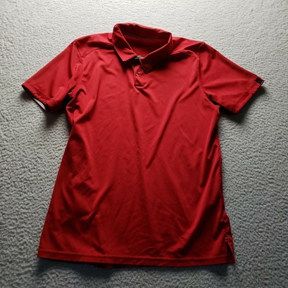 Oakley Polo Shirt Mens L Red Tailored Fit Short Sleeve Performance Knit Top